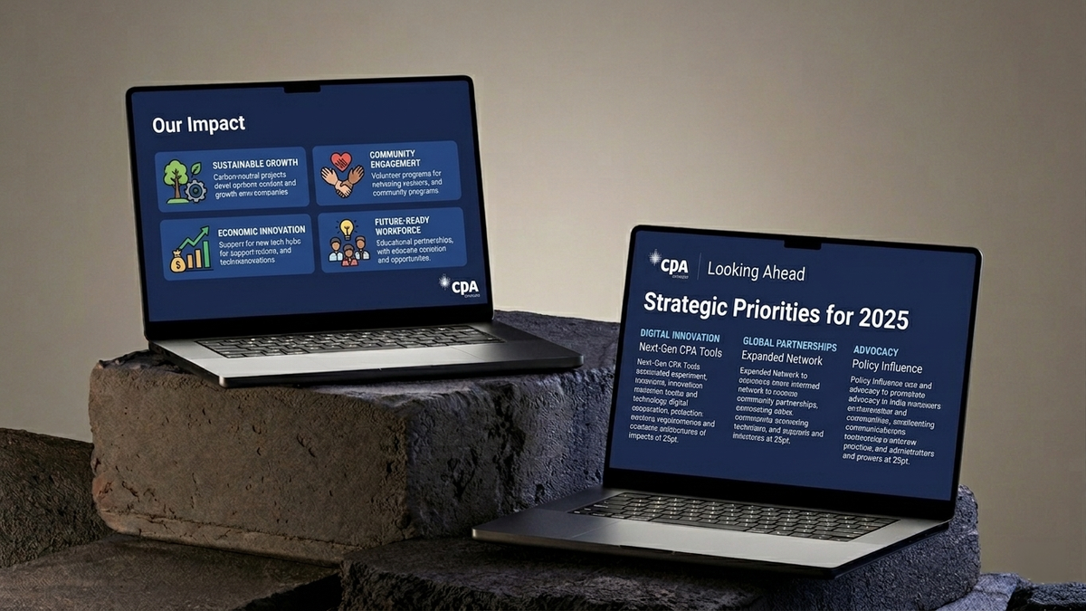 Slides in MacBook mockup