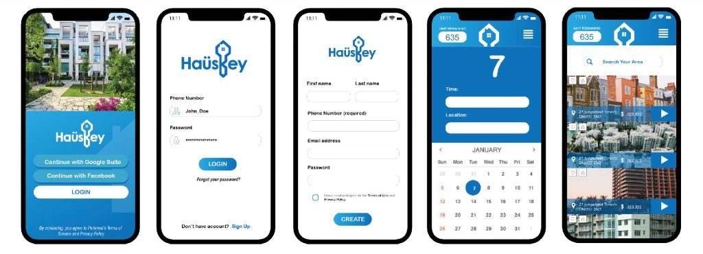 Haüskey app screens